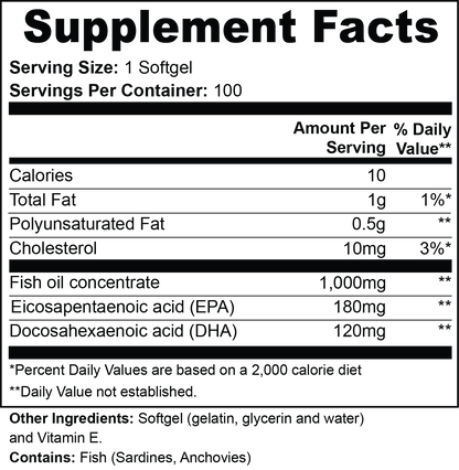 Omega 3 Fish Oil 1000mg